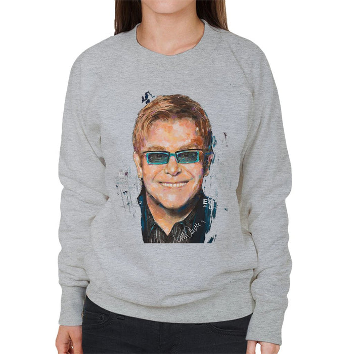 Sidney Maurer Original Portrait Of Elton John Womens Sweatshirt - Womens Sweatshirt