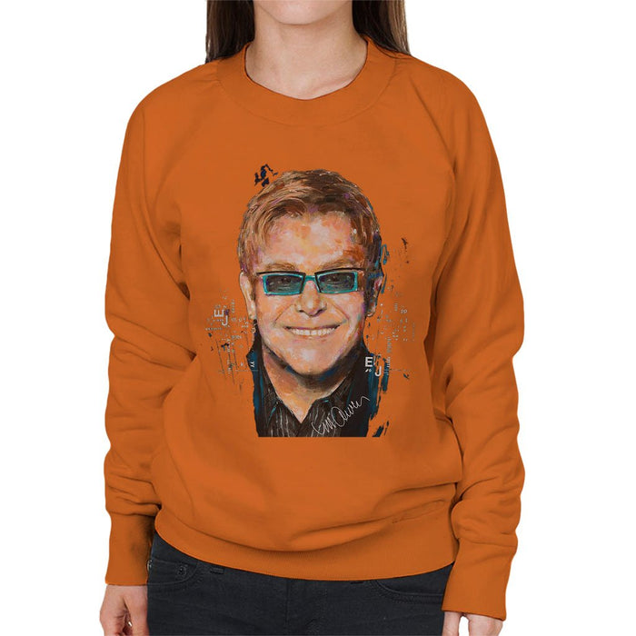 Sidney Maurer Original Portrait Of Elton John Womens Sweatshirt - Womens Sweatshirt