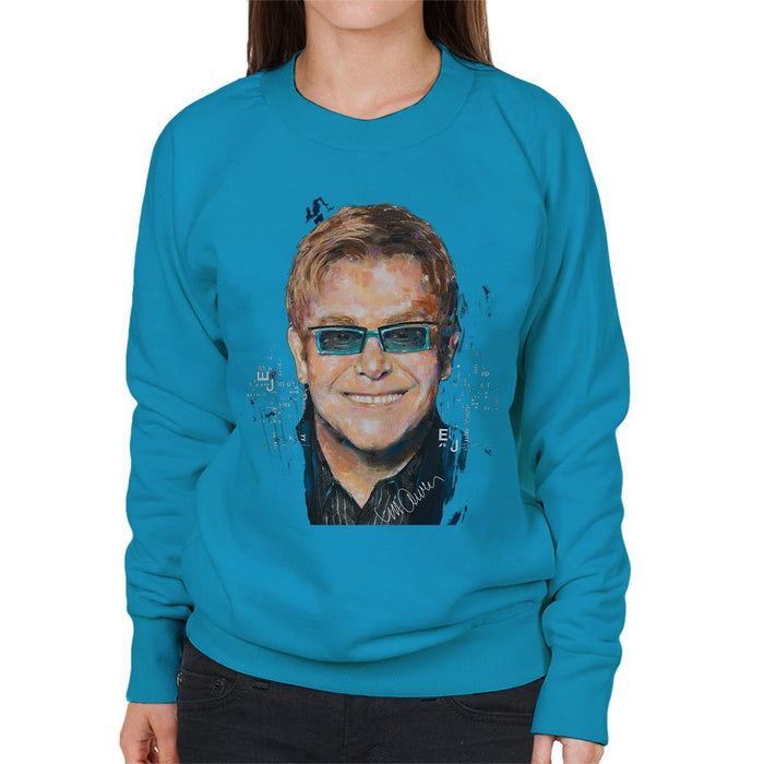Sidney Maurer Original Portrait Of Elton John Womens Sweatshirt - Womens Sweatshirt