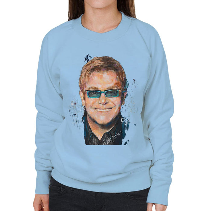 Sidney Maurer Original Portrait Of Elton John Womens Sweatshirt - Womens Sweatshirt