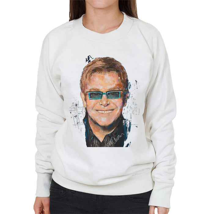 Sidney Maurer Original Portrait Of Elton John Womens Sweatshirt - Womens Sweatshirt