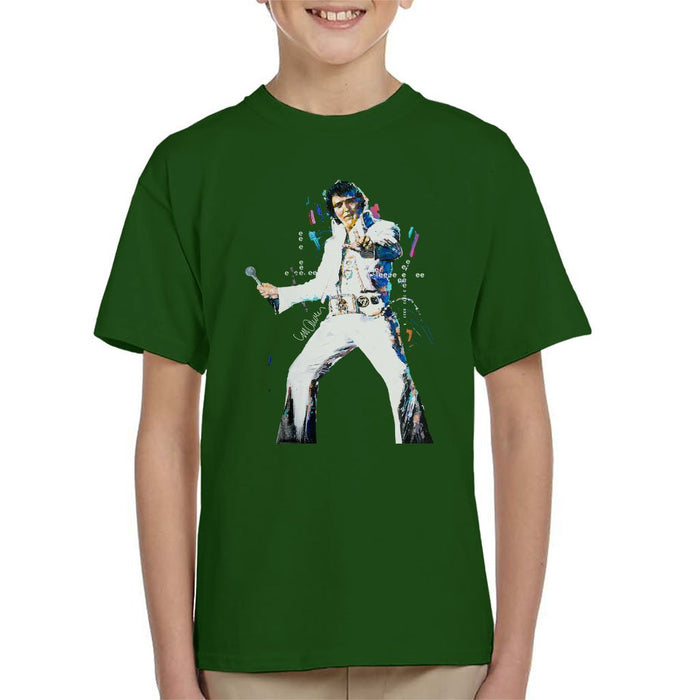 Sidney Maurer Original Portrait Of Elvis Presley Kids T-Shirt - Kids Boys T-Shirt