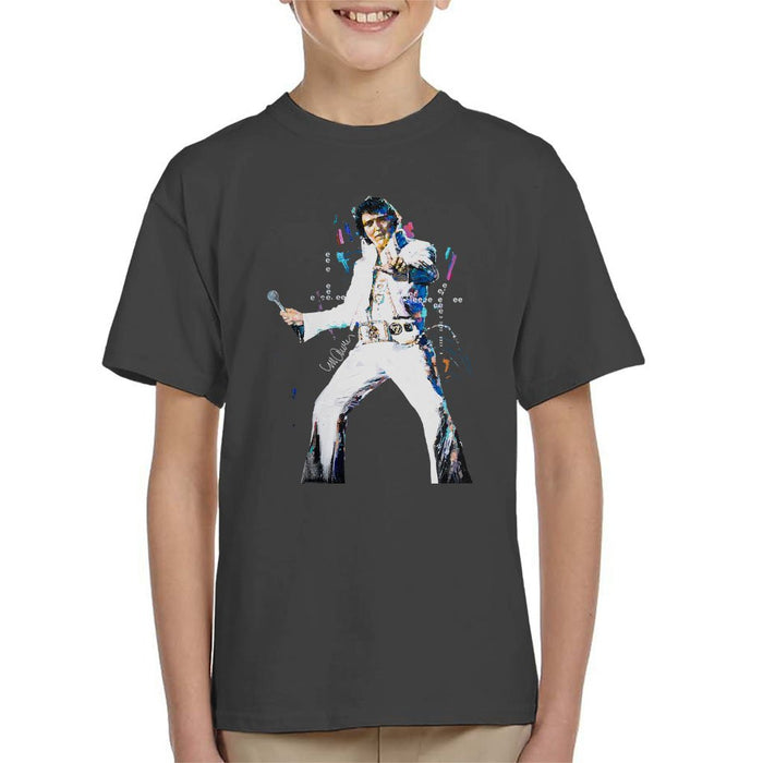 Sidney Maurer Original Portrait Of Elvis Presley Kids T-Shirt - Kids Boys T-Shirt