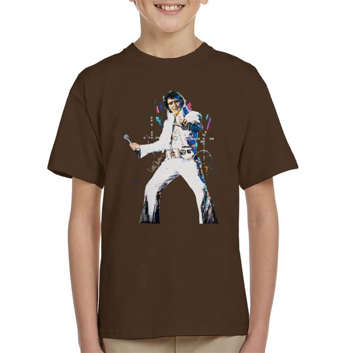 Sidney Maurer Original Portrait Of Elvis Presley Kids T-Shirt - Kids Boys T-Shirt