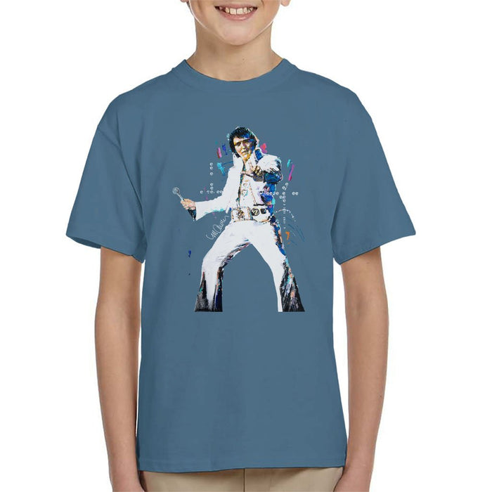 Sidney Maurer Original Portrait Of Elvis Presley Kids T-Shirt - Kids Boys T-Shirt