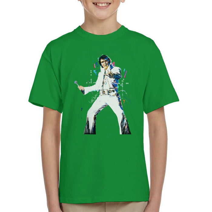 Sidney Maurer Original Portrait Of Elvis Presley Kids T-Shirt - Kids Boys T-Shirt