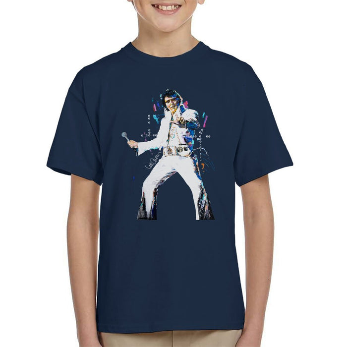 Sidney Maurer Original Portrait Of Elvis Presley Kids T-Shirt - Kids Boys T-Shirt