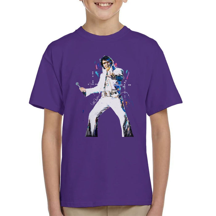 Sidney Maurer Original Portrait Of Elvis Presley Kids T-Shirt - Kids Boys T-Shirt