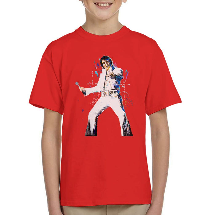 Sidney Maurer Original Portrait Of Elvis Presley Kids T-Shirt - Kids Boys T-Shirt