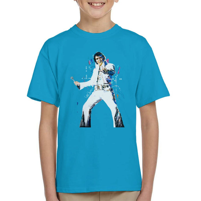 Sidney Maurer Original Portrait Of Elvis Presley Kids T-Shirt - Kids Boys T-Shirt