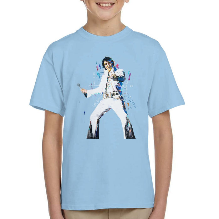 Sidney Maurer Original Portrait Of Elvis Presley Kids T-Shirt - Kids Boys T-Shirt