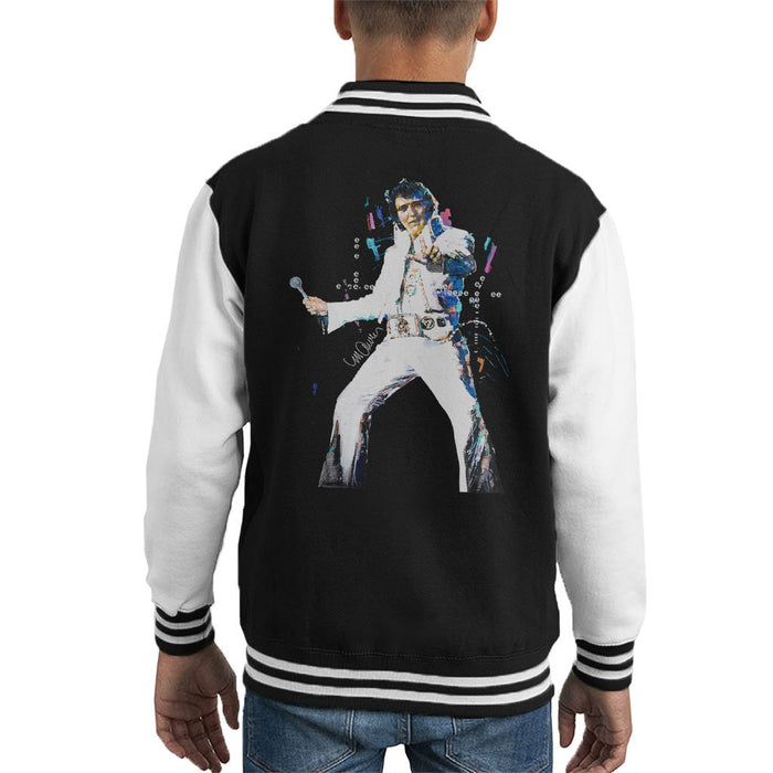 Sidney Maurer Original Portrait Of Elvis Presley Kids Varsity Jacket - Kids Boys Varsity Jacket