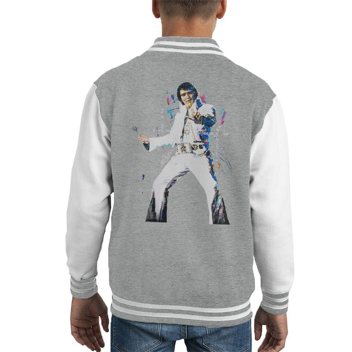 Sidney Maurer Original Portrait Of Elvis Presley Kids Varsity Jacket - Kids Boys Varsity Jacket