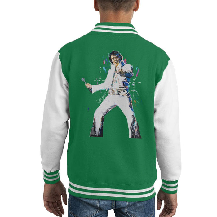 Sidney Maurer Original Portrait Of Elvis Presley Kids Varsity Jacket - Kids Boys Varsity Jacket