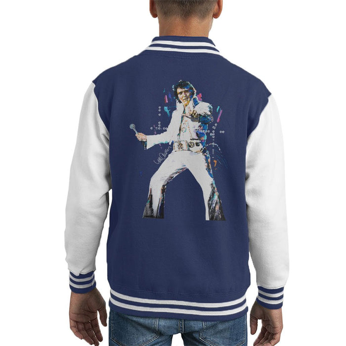 Sidney Maurer Original Portrait Of Elvis Presley Kids Varsity Jacket - Kids Boys Varsity Jacket