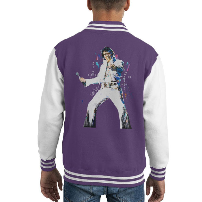 Sidney Maurer Original Portrait Of Elvis Presley Kids Varsity Jacket - Kids Boys Varsity Jacket