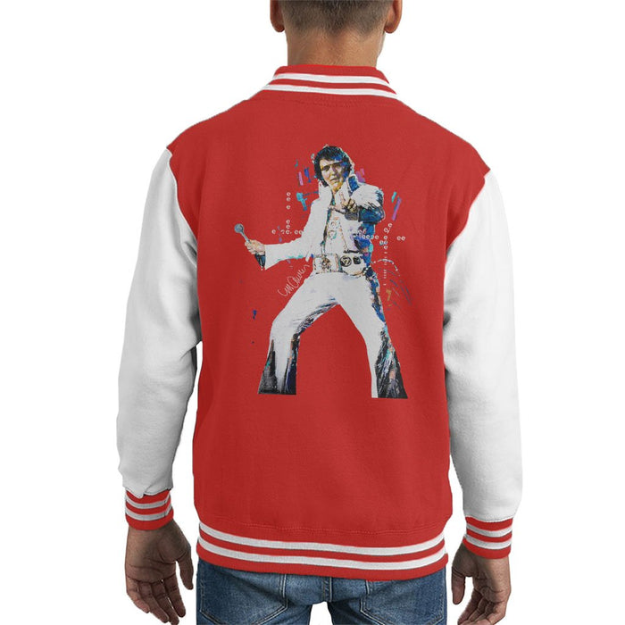 Sidney Maurer Original Portrait Of Elvis Presley Kids Varsity Jacket - Kids Boys Varsity Jacket