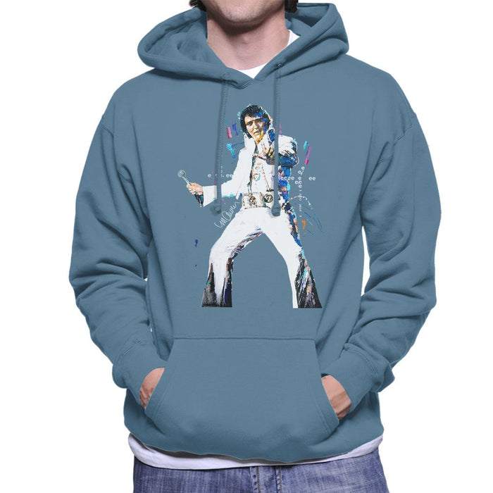 Sidney Maurer Original Portrait Of Elvis Presley Mens Hooded Sweatshirt - Mens Hooded Sweatshirt