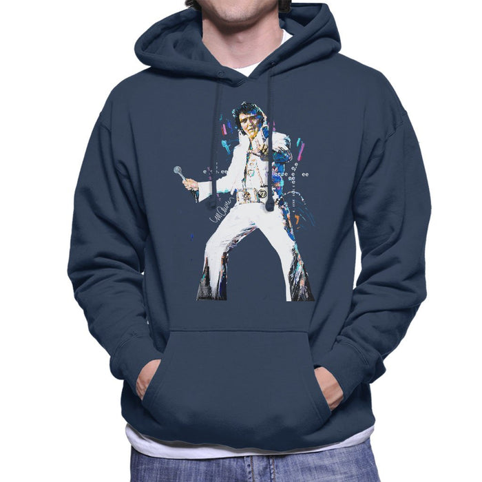 Sidney Maurer Original Portrait Of Elvis Presley Mens Hooded Sweatshirt - Mens Hooded Sweatshirt
