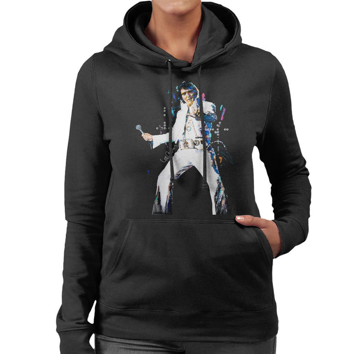 Sidney Maurer Original Portrait Of Elvis Presley Womens Hooded Sweatshirt - Womens Hooded Sweatshirt