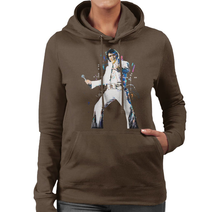 Sidney Maurer Original Portrait Of Elvis Presley Womens Hooded Sweatshirt - Womens Hooded Sweatshirt