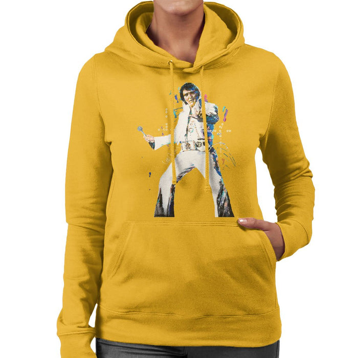 Sidney Maurer Original Portrait Of Elvis Presley Womens Hooded Sweatshirt - Womens Hooded Sweatshirt