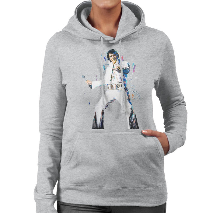 Sidney Maurer Original Portrait Of Elvis Presley Womens Hooded Sweatshirt - Womens Hooded Sweatshirt