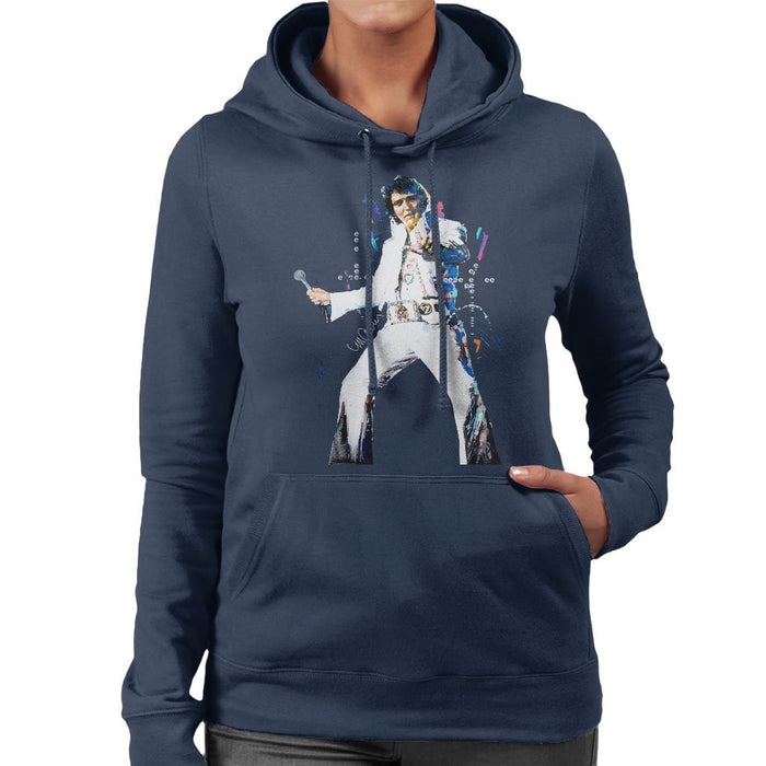 Sidney Maurer Original Portrait Of Elvis Presley Womens Hooded Sweatshirt - Womens Hooded Sweatshirt