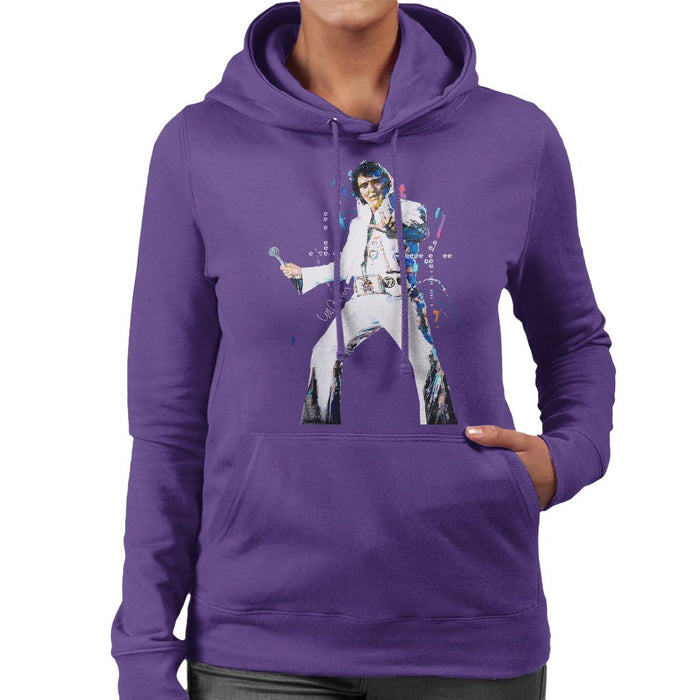 Sidney Maurer Original Portrait Of Elvis Presley Womens Hooded Sweatshirt - Womens Hooded Sweatshirt