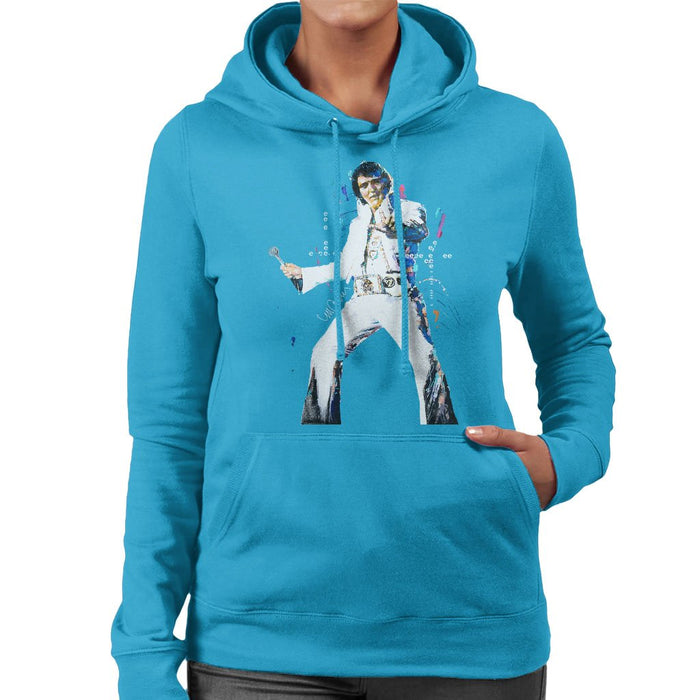 Sidney Maurer Original Portrait Of Elvis Presley Womens Hooded Sweatshirt - Womens Hooded Sweatshirt