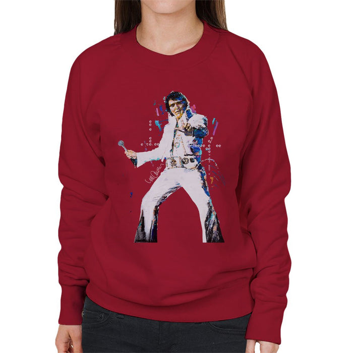 Sidney Maurer Original Portrait Of Elvis Presley Womens Sweatshirt - Womens Sweatshirt