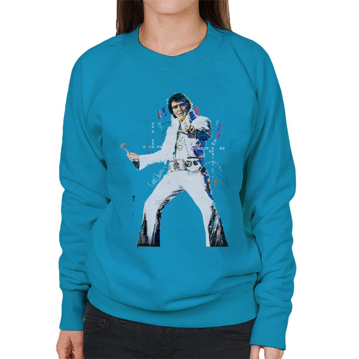 Sidney Maurer Original Portrait Of Elvis Presley Womens Sweatshirt - Womens Sweatshirt
