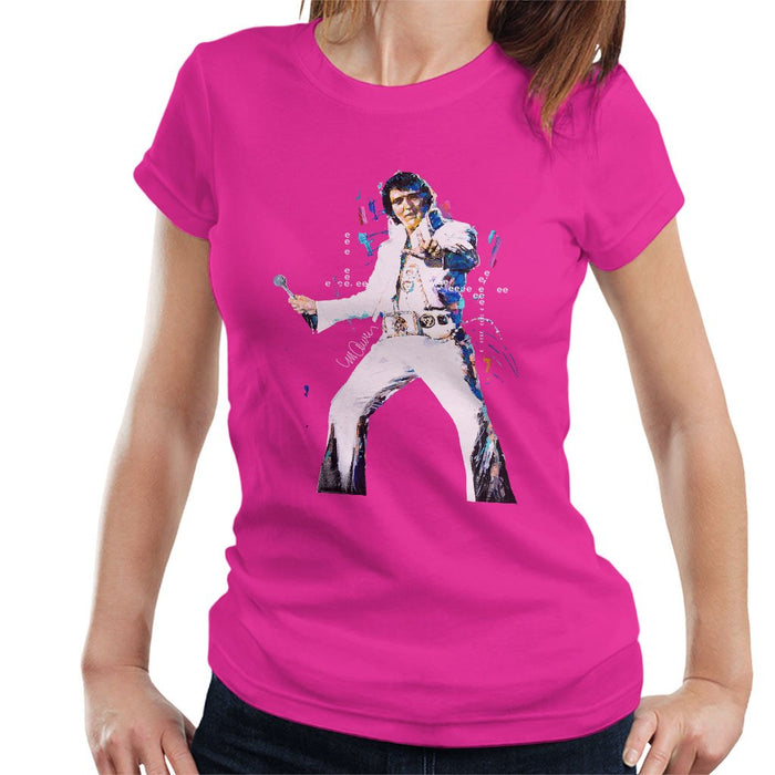 Sidney Maurer Original Portrait Of Elvis Presley Womens T-Shirt - Womens T-Shirt