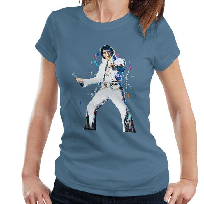 Sidney Maurer Original Portrait Of Elvis Presley Womens T-Shirt - Womens T-Shirt