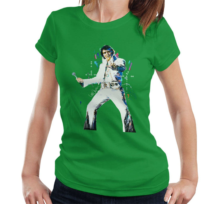 Sidney Maurer Original Portrait Of Elvis Presley Womens T-Shirt - Womens T-Shirt