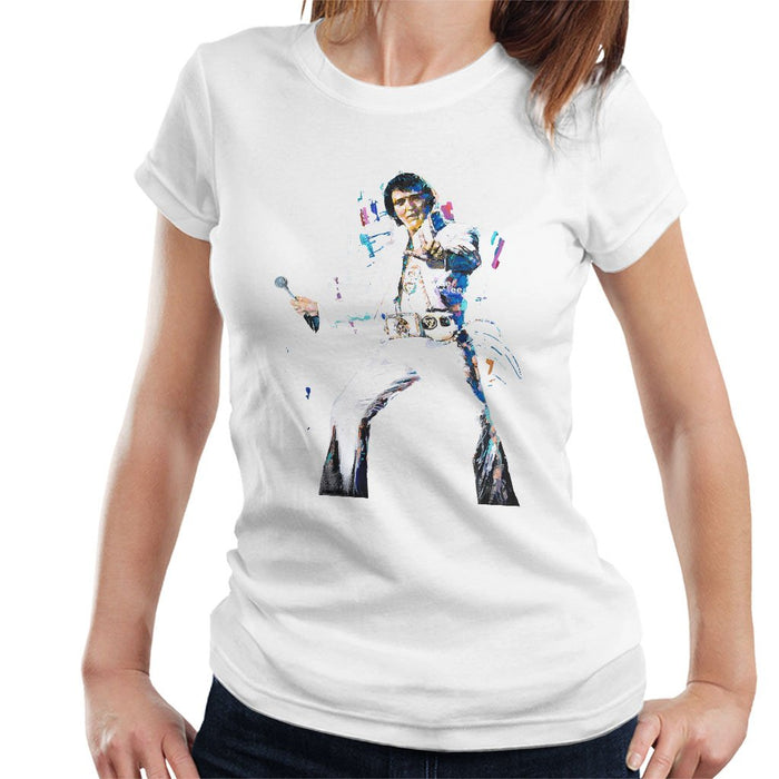 Sidney Maurer Original Portrait Of Elvis Presley Womens T-Shirt - Womens T-Shirt