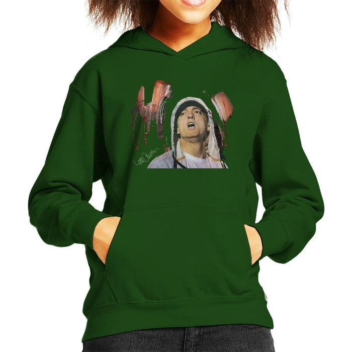 Sidney Maurer Original Portrait Of Eminem Kids Hooded Sweatshirt - Kids Boys Hooded Sweatshirt