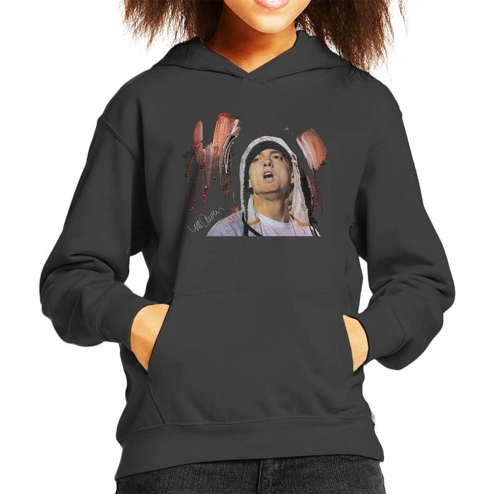 Sidney Maurer Original Portrait Of Eminem Kids Hooded Sweatshirt - Kids Boys Hooded Sweatshirt