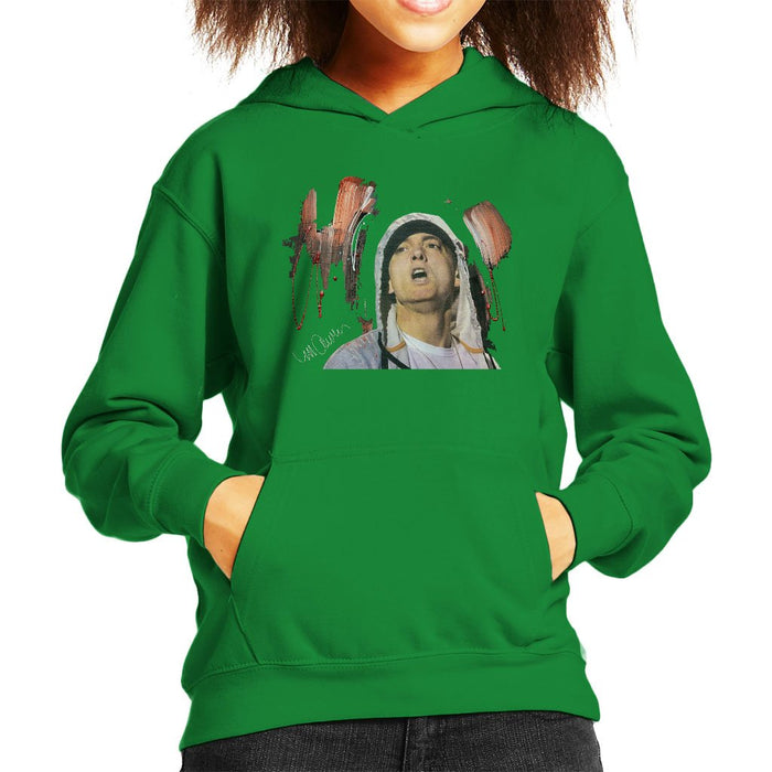 Sidney Maurer Original Portrait Of Eminem Kids Hooded Sweatshirt - Kids Boys Hooded Sweatshirt