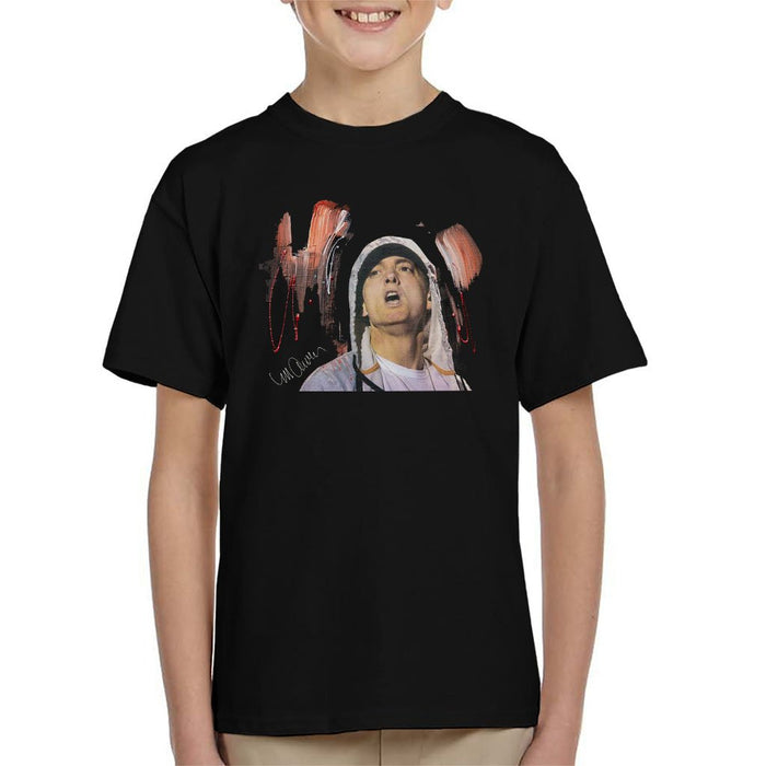 Sidney Maurer Original Portrait Of Eminem Kids T-Shirt - Kids Boys T-Shirt