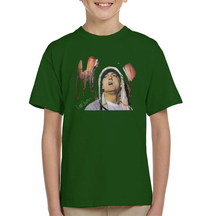Sidney Maurer Original Portrait Of Eminem Kids T-Shirt - Kids Boys T-Shirt