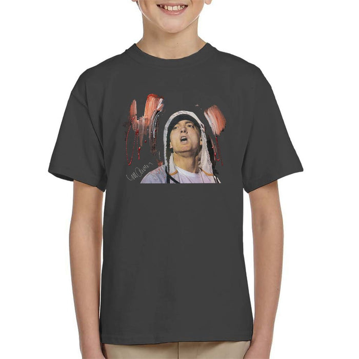 Sidney Maurer Original Portrait Of Eminem Kids T-Shirt - Kids Boys T-Shirt