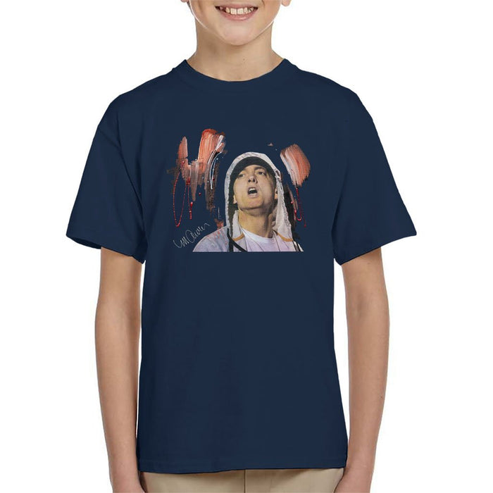 Sidney Maurer Original Portrait Of Eminem Kids T-Shirt - Kids Boys T-Shirt