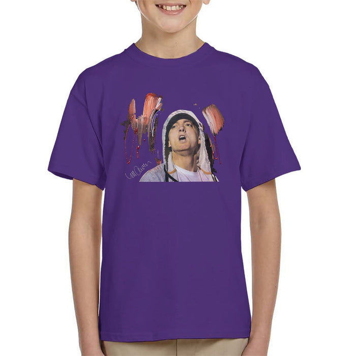 Sidney Maurer Original Portrait Of Eminem Kids T-Shirt - Kids Boys T-Shirt