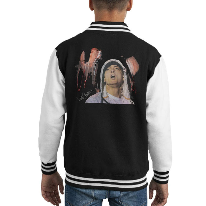 Sidney Maurer Original Portrait Of Eminem Kids Varsity Jacket - Kids Boys Varsity Jacket