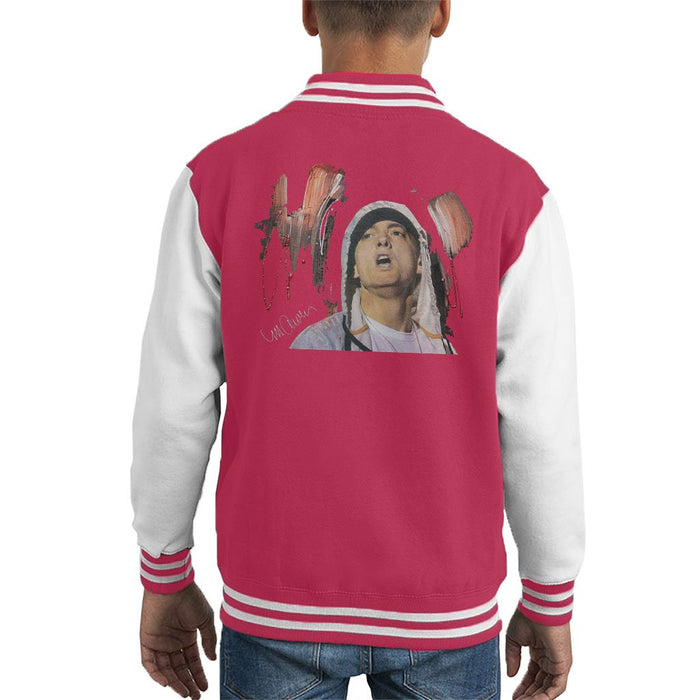 Sidney Maurer Original Portrait Of Eminem Kids Varsity Jacket - Kids Boys Varsity Jacket