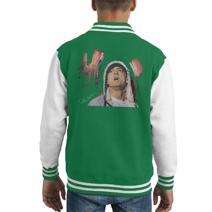 Sidney Maurer Original Portrait Of Eminem Kids Varsity Jacket - Kids Boys Varsity Jacket