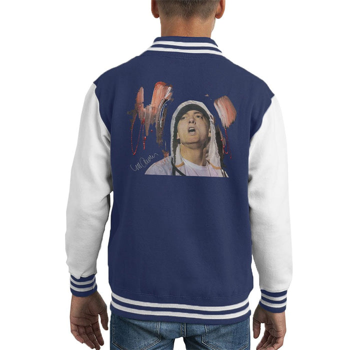 Sidney Maurer Original Portrait Of Eminem Kids Varsity Jacket - Kids Boys Varsity Jacket