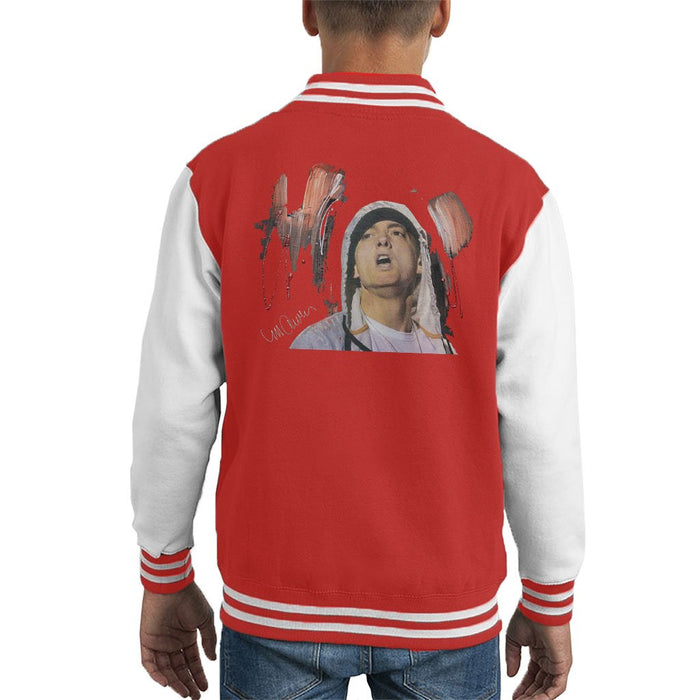 Sidney Maurer Original Portrait Of Eminem Kids Varsity Jacket - Kids Boys Varsity Jacket