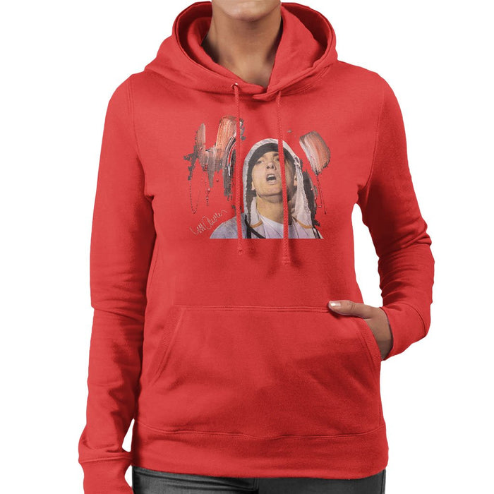 Sidney Maurer Original Portrait Of Eminem Womens Hooded Sweatshirt - Womens Hooded Sweatshirt